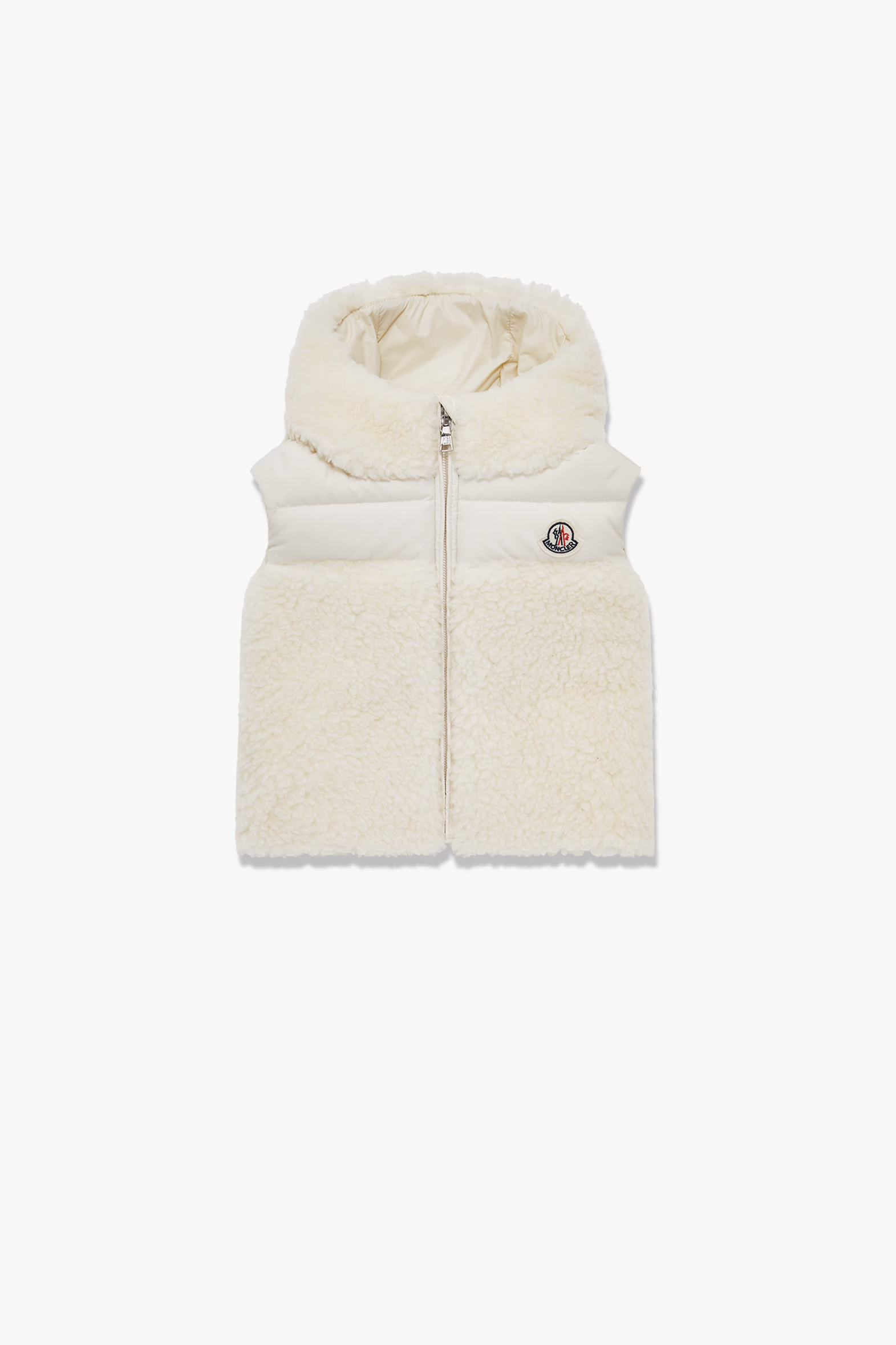 Botha Hooded Teddy Down Vest Girl White Moncler 0